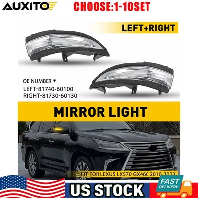 Luz de señal de giro espejo retrovisor delantero izquierdo derecho transparente para Lexus LX570 GX460 10-23 2-20X Foto 1 de 4