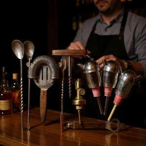 ACCESORIOS DE VAJILLA CUCHARAS Vierte Colador Mr Bartender Kipp Japón EE. UU. 10 piezas MCM - Imagen 1 de 22