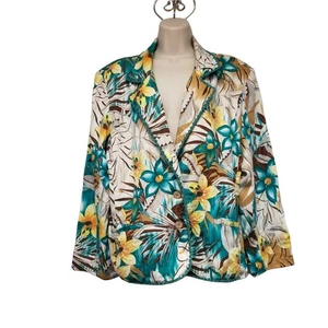 Blazer Vintage Años 70 Graff By Um Company Multicolor Turquesa Talla Pequeña XL - Imagen 1 de 10