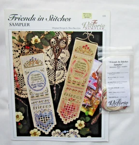 The Victoria Sampler "Friends In Stitches Sampler" Hardanger y paquete de accesorios - Imagen 1 de 5