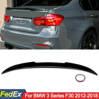 Highkick M4 Rear Trunk Spoiler Wing Lip Gloss Black Fit BMW F30 M3 F80 2012-2018 - Image 1 of 4