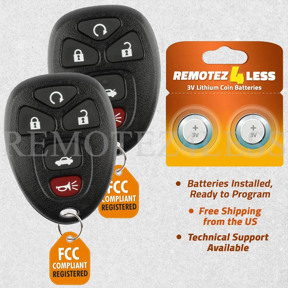 2 For 2004 2005 2006 2007 2008 2009 2010 Chevrolet Malibu Remote Car Key Fob Foto 1 de 4