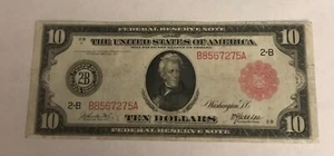 1914 New York district, $10 Federal reserve FR-893, scarce - Picture 1 of 4