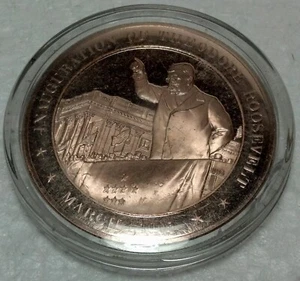 Franklin Mint Uncirculated Bronze Theodore Roosevelt 3/4/05 Inauguration Medal - Picture 1 of 3