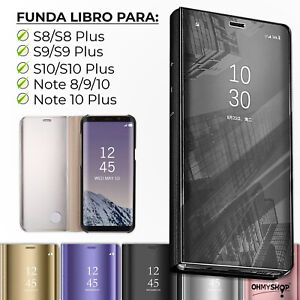 Funda Para Samsung S8 S9 S10 Plus Note 8 9 10 Plus Tipo Libro Espejo Smart