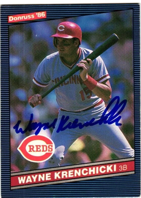 Wayne Krenchicki Signed 1986 Donruss #140 MLB baseball Autographed Card Reds RIP - Image 1 of 2