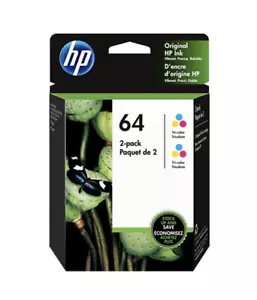 HP 64 2er Pack Original Tintenpatronen Tri-color (6ZA55AN) Exp. Mai 2023 - Bild 1 von 3