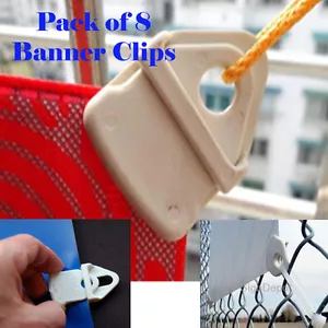 8er Pack wiederverwendbares Banner/Flaggenclip keine Tülle, langlebiges Messeschild Plane - Bild 1 von 1