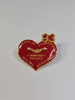 Telephone Pioneers of America Rolling Meadows Chapter #93 Lapel Pin Red Heart - Image 1 of 4
