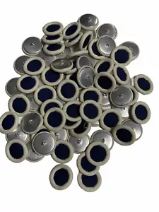 Bulk Buttons! Over 75 Cloth Covered Shank Buttons. Navy and Off White - Picture 1 of 5