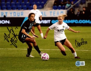NEALY MARTIN CHLOE RICKETTS DUAL SIGNED 8x10 PHOTO NWSL SOCCER RARE BECKETT BAS - Picture 1 of 2