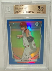 2014 Bowman Chrome Blue Refractor 061/250 Ben Lively GRADED-BGS 9.5-GEM MINT    - Picture 1 of 2