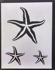 Reusable Sturdy Stencil for Arts & Crafts, Airbrush, Scrapbooking - Starfish & S - Picture 1 of 1