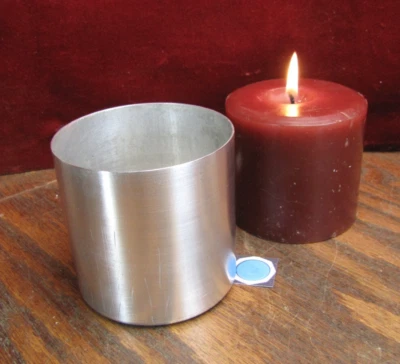 3" x 3" Candle Making Mold  Flat base Seamless Aluminum pillar10oz mold - Image 1 of 3