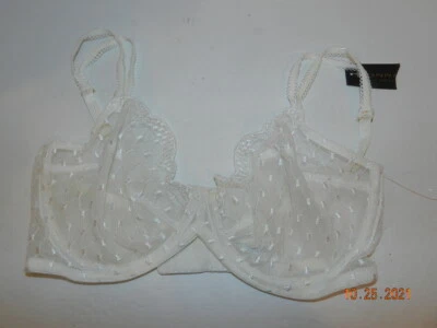 Sujetador DONNA KARAN Blanco Encaje Sin Alambres Cobertura Completa Sin Forro 34D Nuevo con Etiquetas Foto 1 de 3