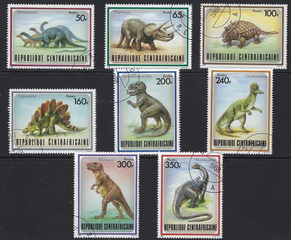 Dinosaurs on Stamps from Central African Rep........32R............A-823 - Image 1 of 1