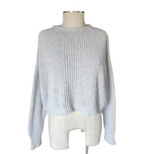 Brandy Melville OSFA oatmeal colored cropped ribbed sweater 100% cotton - Picture 1 of 6