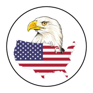 usa american flag bald eagle stickers, labels, tags, envelope seals - Picture 1 of 1