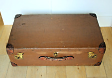 Vintage Brown Steamer Trunk Travel Storage Chest Retro Luggage Collectable