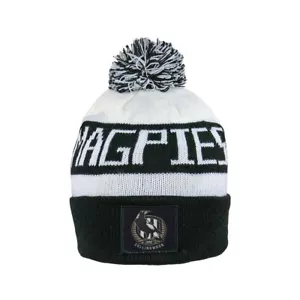 AFL COLLINGWOOD MAGPIES TRADITIONAL BAR BEANIE - BRAND NEW - Picture 1 of 1