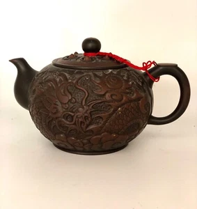 Tetera pequeña vintage china del siglo XIX estilo Yixing de arcilla/arena púrpura - marcada - Imagen 1 de 11