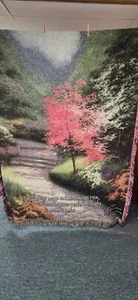 Beautiful Tapestry Throw Afternoon Light Dogwood Proverbs 3:5-6 Thomas Kinkade - Picture 1 of 4