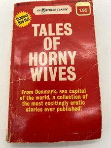RARE 1972 Tales of Horny Wives Orpheus Red Hot Book - Denmark Erotic Stories - Imagen 1 de 8