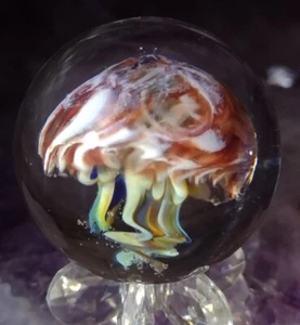 1.17" SWEET CONTEMPORARY ART MARBLES -MELLOW MUSHROOM- NM+ LOOK - Picture 1 of 12