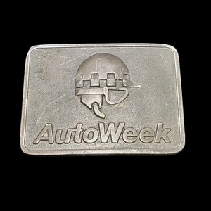Vintage 1978 R&S AutoWeek Auto Racing Magazine Car Culture Pewter Belt Buckle - Picture 1 of 5