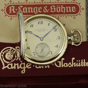 A. Lange & Söhne Glashütte i/SA 1939 Savonette 14k Gold Taschenuhr Box & Papiere