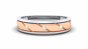 0,19 cts rotondo brillante taglio diamanti Unisex fascia Anello in 750 18K oro - Foto 1 di 4