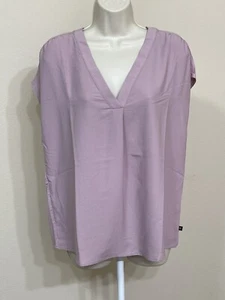 Banana Republic Women’s Pink V-Neck Short Cap Short Sleeve Lightweight Blouse L - Picture 1 of 11