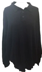 Mens PRIMARK Polo Style Cotton Rich Black Jumper U.K. XL 44-46” Chest BNWTS - Picture 1 of 5
