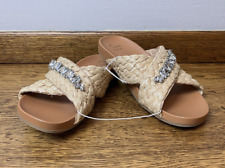 A New Day Women's Size 6 Phylis Raffia Slide Sandals Tan