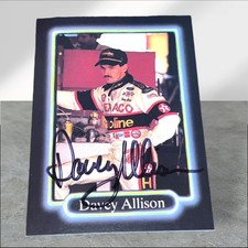 Davey Allison TEXACO VINTAGE NASCAR HOFer 75th Greatest signed card 1990 Maxx