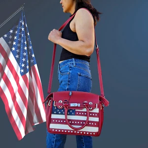 Montana West US Flag Patriotic Purse American Pride Crossbody Bag Red - Picture 1 of 11