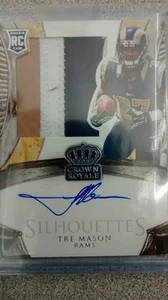 2014 CROWN ROYALE SILHOUETTES #208 TRE MASON RC AUTO 3 COLOR PATCH 004/175 - Picture 1 of 2