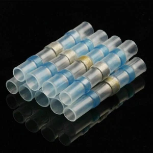 30Pcs Blue Heat Shrink Solder Seal Wire Connectors Sleeve Butt Splice Waterproof - Picture 1 of 8