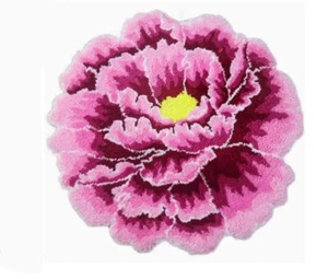 Pink Peony Flower Area Rugs For Bedroom Kitchen Bathroom Floral Round Rugs Soft - Picture 1 of 7