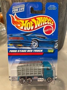 Hot Wheels 1999 Mainline #1010 Ford Stake Bed Truck Teal w/ 5DOTs - Picture 1 of 1