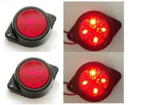 8x 12V Czerwona tylna pozycja 4LED Marker Światła Ciężarówka Samochód Kamper Traktor ATV - Zdjęcie 1 z 4