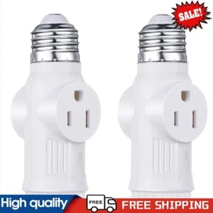 2Pcs Light Socket Adapter Polarized Plug Converter Lamp Holder for Garage Porch - Picture 1 of 11