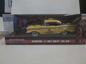 JADA - DEADPOOL & 1957 Chevy Bel Air Taxi - 1/24 Scale - NEW - Picture 1 of 7