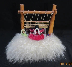 Traditional Navajo Rug Weaver Figurine 9.5" Tall - Picture 1 of 17