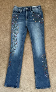 Jeans Driftwood Kelly taglia 0 L31 bootcut ricamato boho festival Y2K fiori - Foto 1 di 12