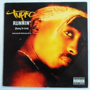 2PAC - RUNNIN' 12" VINYL SINGLE 2003 INTERSCOPE/AMARU 9861687 *VG+/G* - Picture 1 of 4