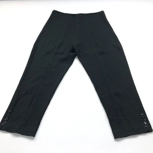 Fuzzi 48 (Fit 30W 23L) Women's High Rise Pull On Center Seam Pants Black - Picture 1 of 13