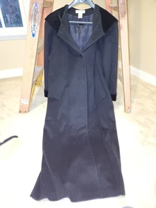 Schöner schwarzer Mantel mit Kapuze aus 100 % Wolle von Preston & York - Damen 10 - SCHÖN! - Bild 1 von 3