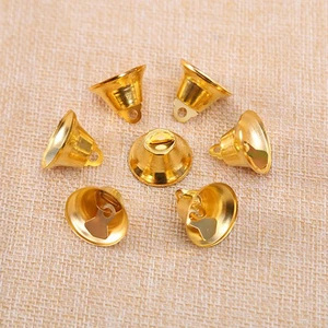 10 Pcs Golden Bell Bells Decorations Mini Metal Jingle Christmas Tree Ornaments - Picture 1 of 12