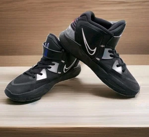 Nike Kyrie Infinity Black Metallic Silver Athletic Shoes Yth sz 2 1/2 Basketball - Picture 1 of 13